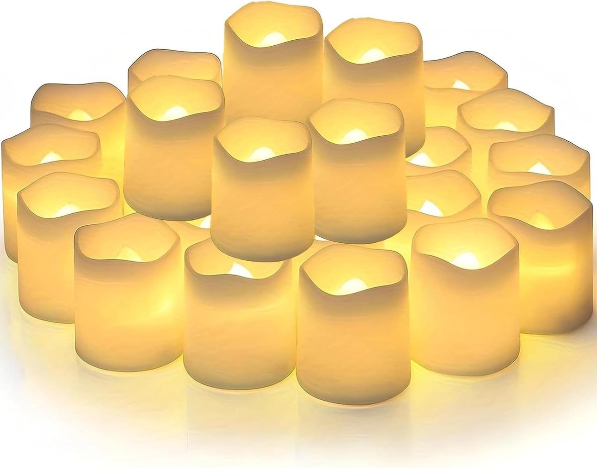 LED Theelichten - Wit - 4,2 x 3,6 cm - Vlamloze Kaarsen met Flikkerend Licht - Voor Feestdecoratie en Thuisgebruik