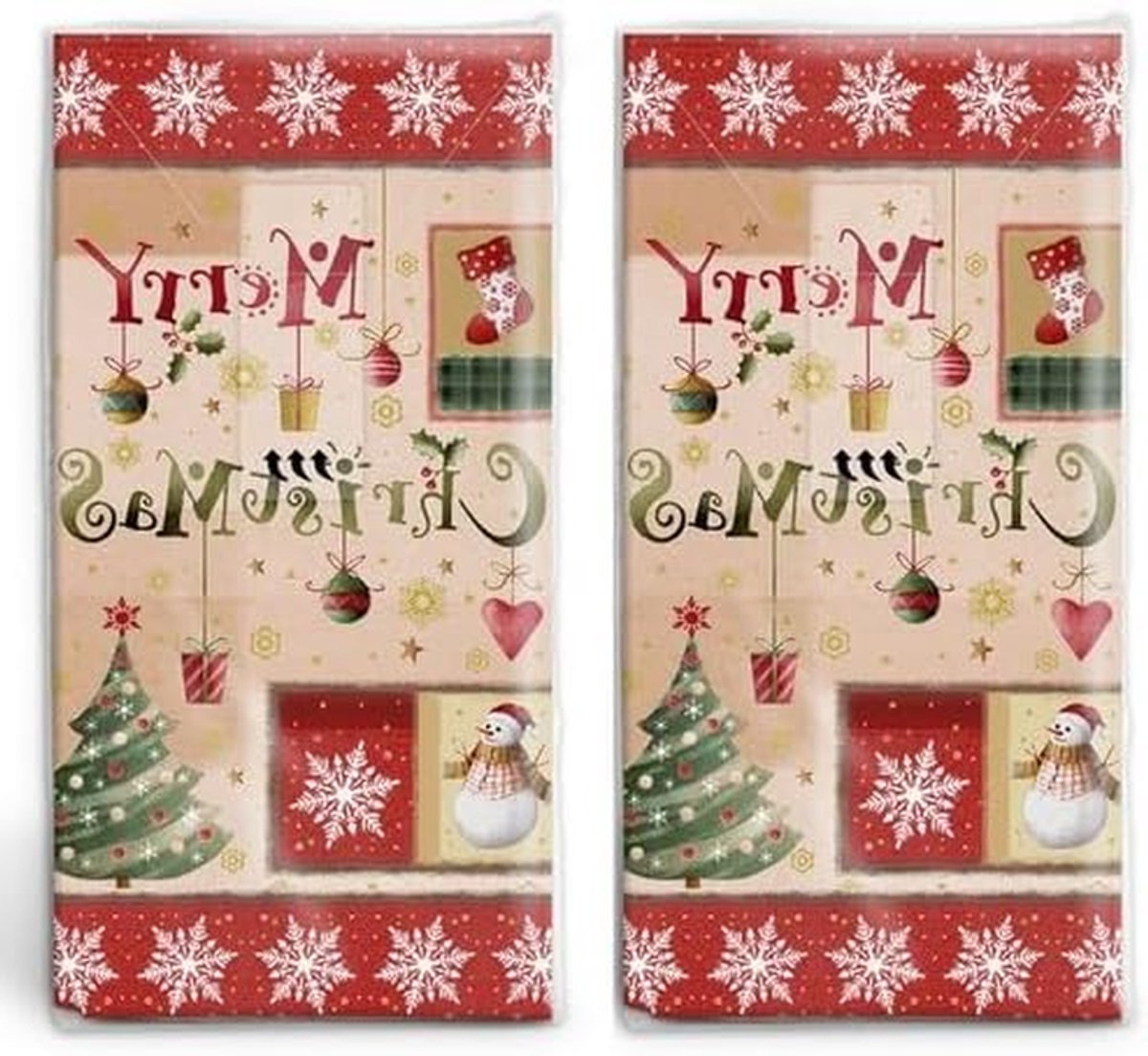 Zakdoeken Kerstmis - Papieren zakdoekjes - Hygiëne en attentie - Motief als cadeau - 22 x 21 cm - Multicolor
