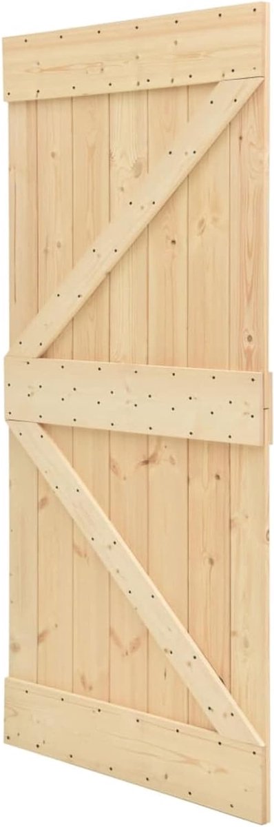 Massieve Houten Deur - Binnendeur Hout - Ruimte Verdelen - Onbehandeld Vuren Hout - 80 x 210 cm - Natuurlijk