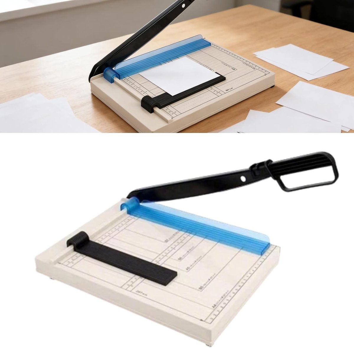 Papiersnijder - Zwart - A4 - Handmatige Guillotine met Veiligheidsbescherming - Voor Kantoor en Creatieve Projecten