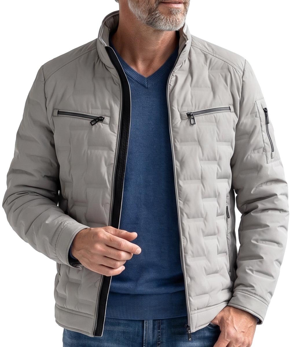 CASA MODA comfort fit tussenjas - grijs - zwart