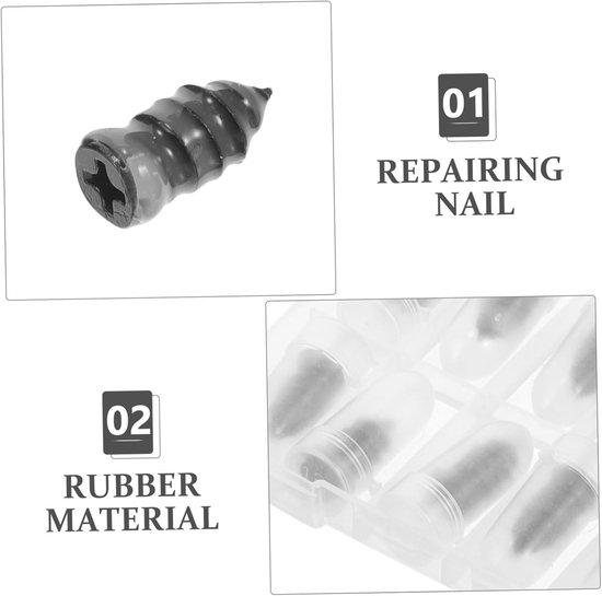 Reparatieset Banden - Bandenpluggen Schroeven - Band Repareren - Grote Rubberen Pluggen - 14 x 1.8 x 1.8 cm — afbeelding 3