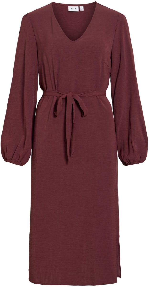 VILA - VILOVIE L/S V-NECK MIDI DRESS - NOOS - Dames - Mini jurken