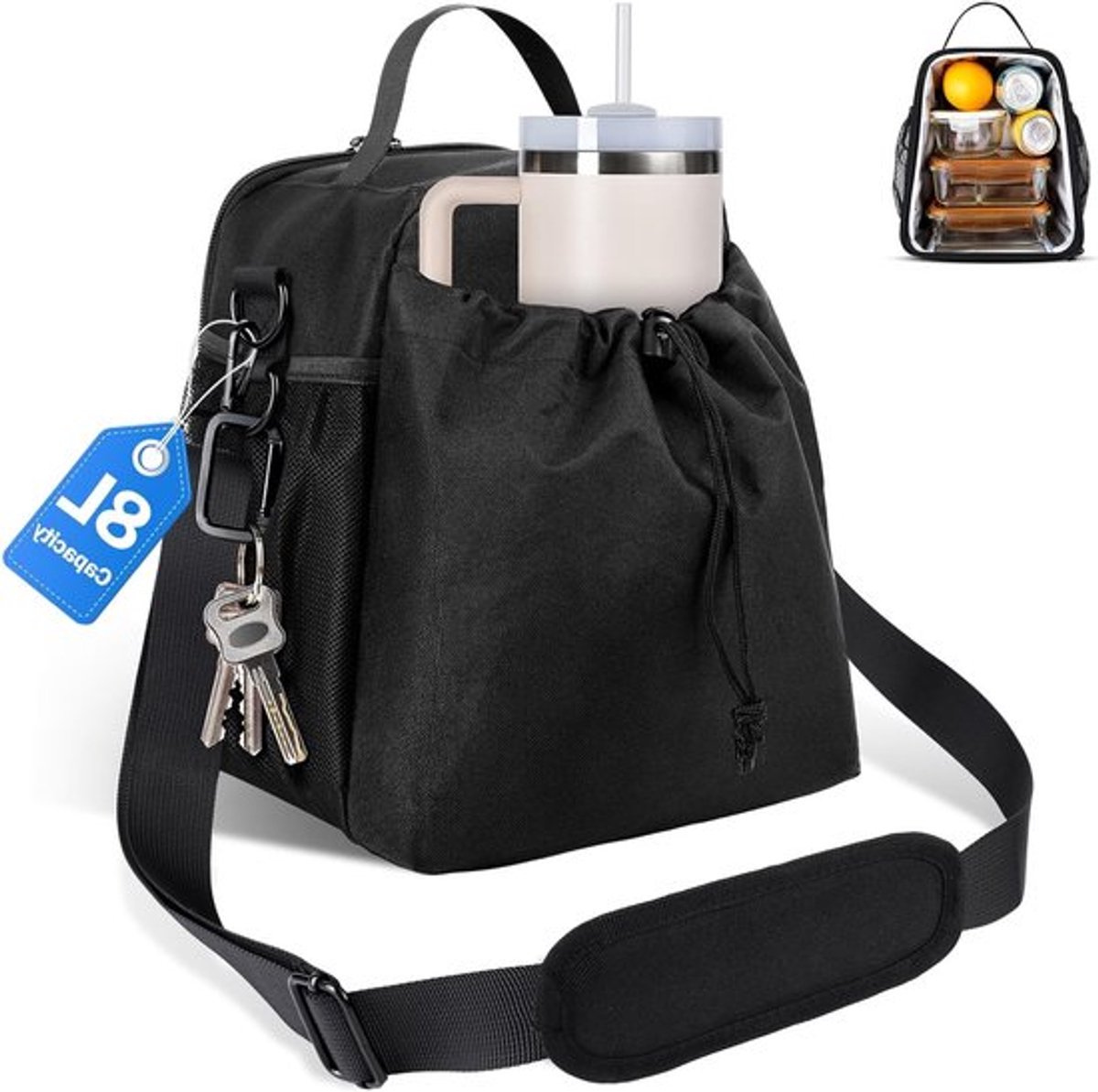 8L Koeltas voor Dames en Heren, Zachte Thermische Tas voor Picknick, Lunch en Reizen, Ideaal voor Werk en Buitenshuis