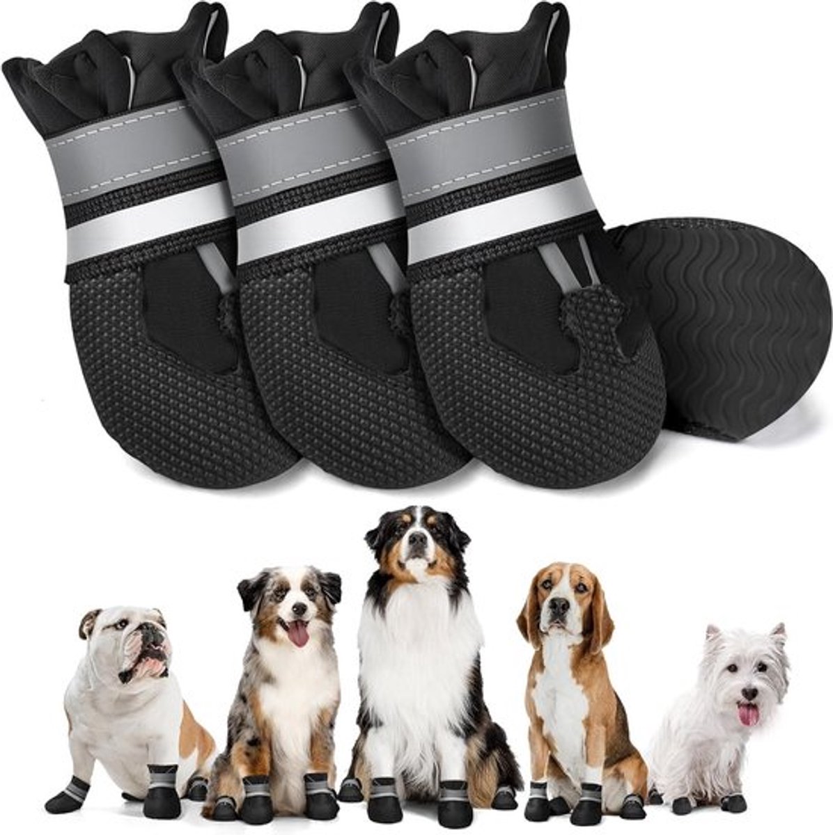 Honden schoenen voor bescherming van de poten - Waterdicht, Antislip en Comfortabel