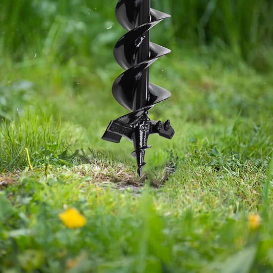 SnelShoppen - CNSTZX Grondboor 800 mm met Borgbouten en Adapter, Stalen Tuinboor voor Paalboor, Bronboor en Graafwerkzaamheden, 100 mm x 800 mm, Ideaa — afbeelding 2