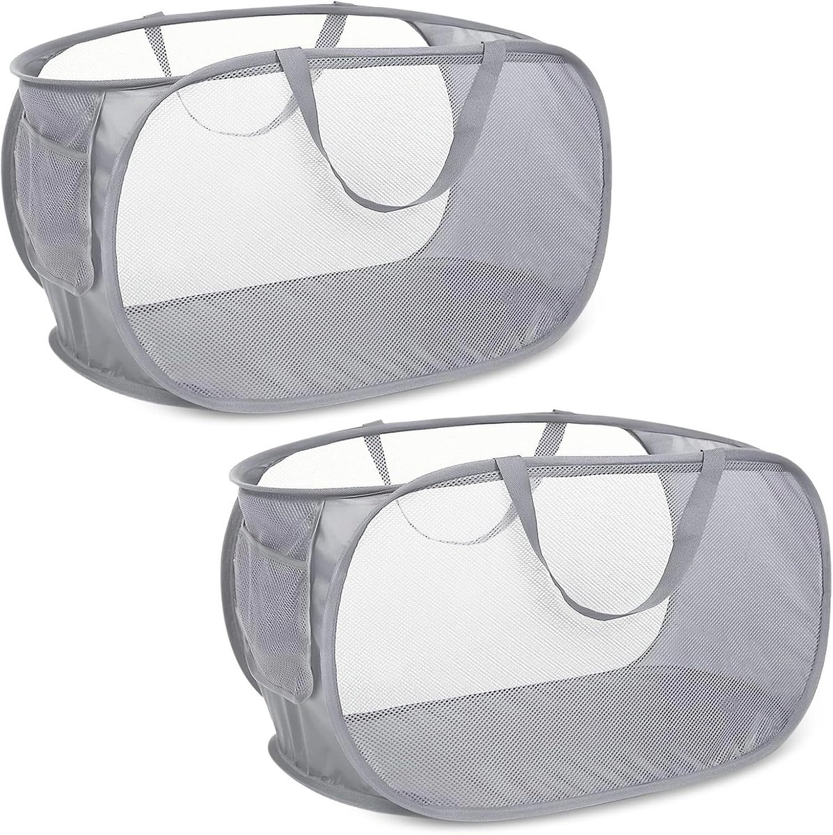 Set of 2 Laundry Baskets Net Large Foldable Laundry Baskets, Large Capacity Laundry Baskets Laundry Baskets for Dirty - ShopVlot