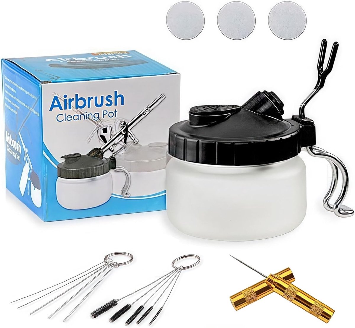 Airbrush Cleaning Kit - Complete set - Frosted glas - Voor optimale reiniging - ShopVlot