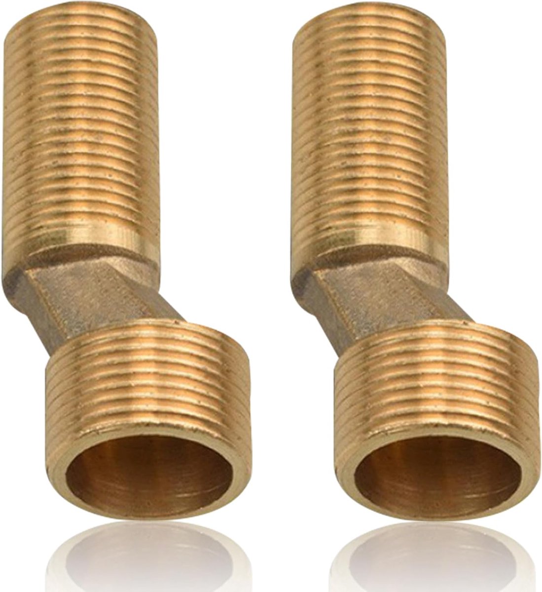 SnelShoppen - 2 Stuks Douche Fixture Adapters, 3/4 Inch naar 1/2 Inch Messing Mannelijk Draad S Socket Adapter, Verstelbare Swivel Arm Verbindingselem