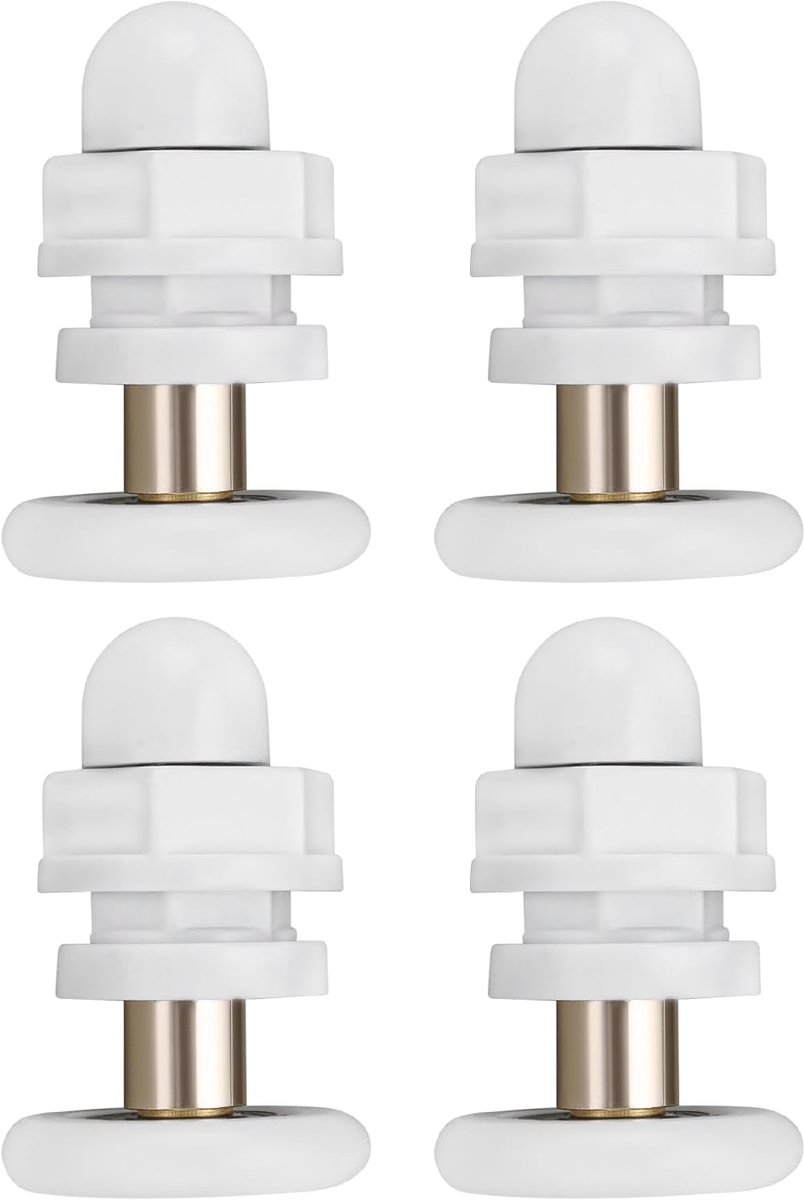 SnelShoppen - 4Pcs Douchedeur Rollen 27mm Oude Stijl Boog Pulley Ultra-Stil voor Dikte 4-6mm Douchedeur Badkamer Glazen Deur Wit