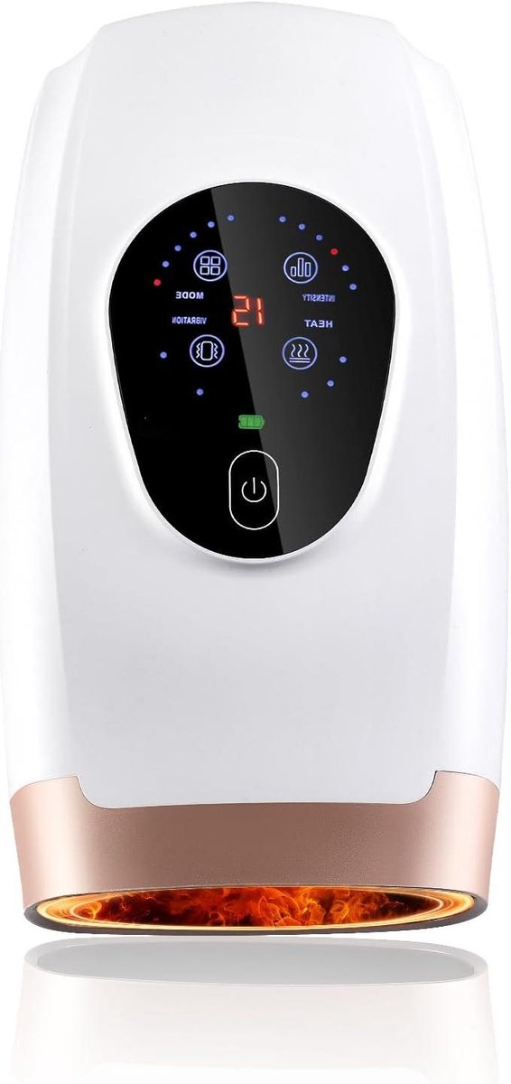 Handmassageapparaat met Warmte - Elektrische Handverzorging - Pols en Vinger Ontspanning - 360° Compressie Shiatsu - USB-C Oplaadbaar - Wit