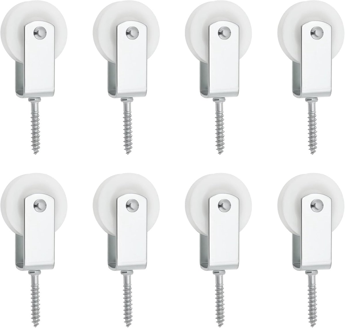 SnelShoppen - 8 Stuks 40mm Nylon Pulleys voor Kledinglijn - Ruimtebesparende Ophangsystemen voor Binnen, Terras, Balkon en Muurinstallaties
