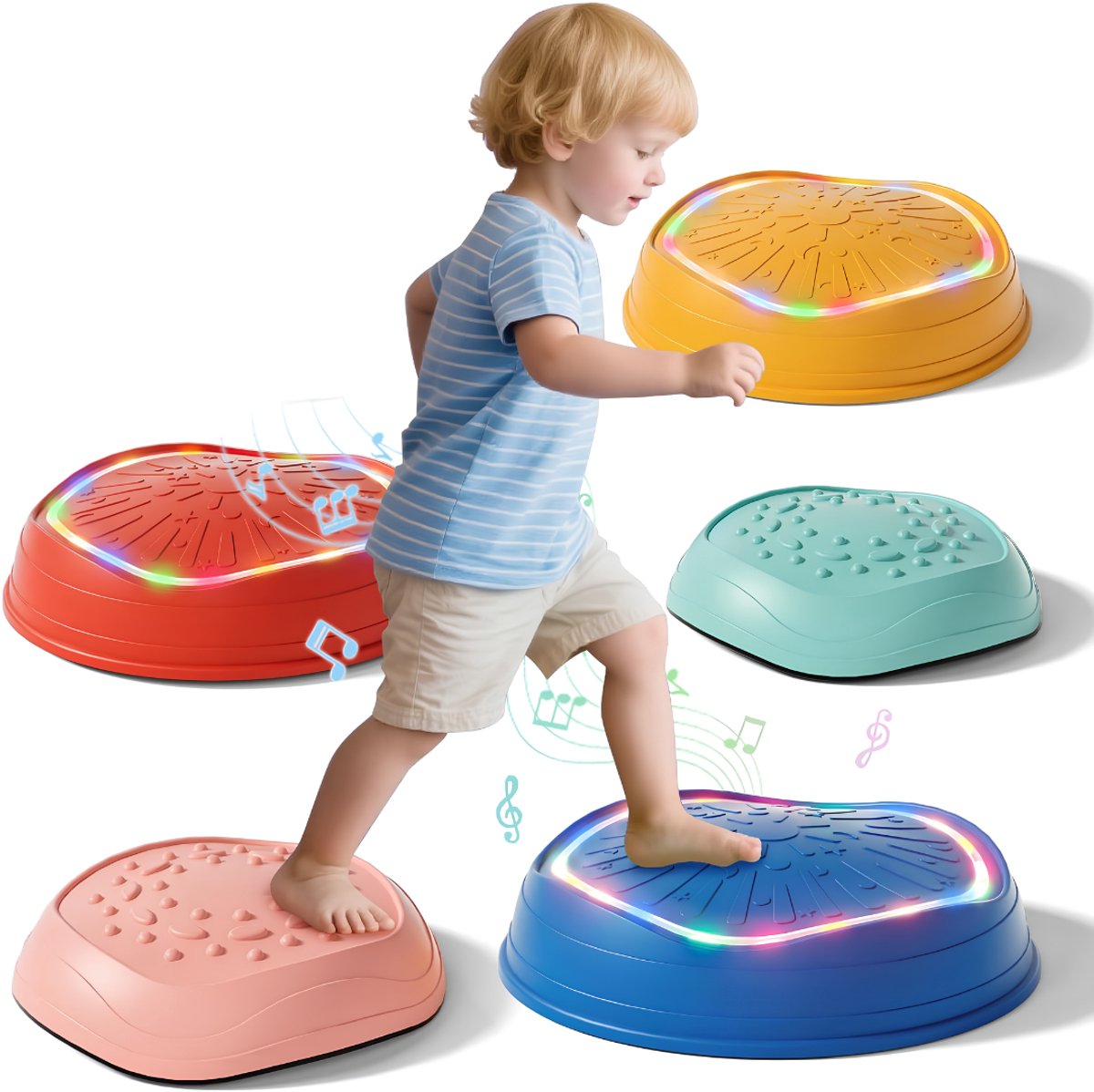 JCP® Stapelstenen - Stapelstenen Kinderen - Balansstenen met Antislip - Veelkleurig - 15cm x 33cm x 34cm