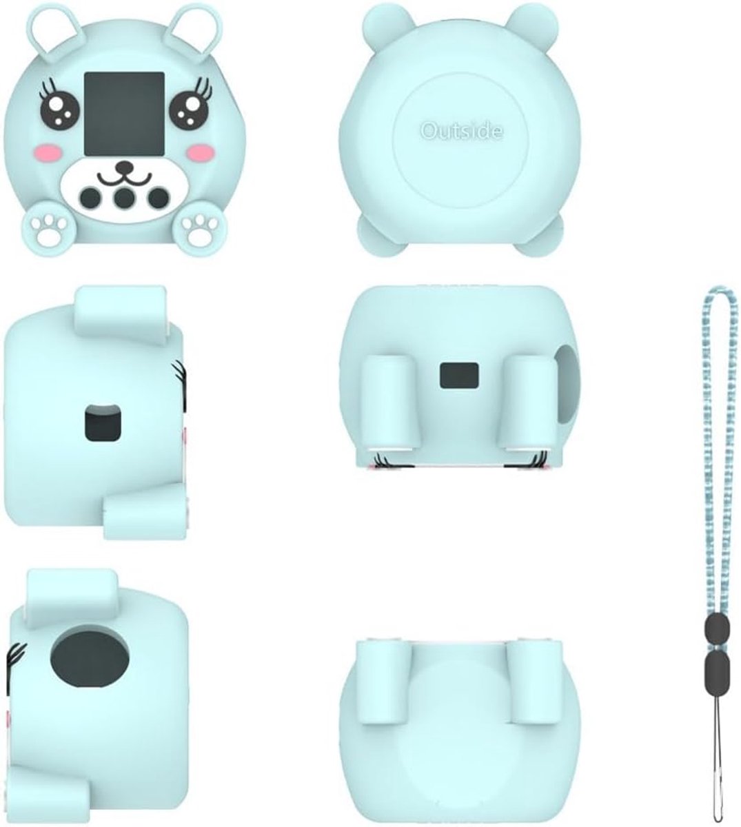 SnelShoppen - Functionele en stijlvolle silicone beschermhoes voor jouw Punirunes apparaat (Blauw) - Perfecte pasvorm, schokbestendig, ideaal voor kin