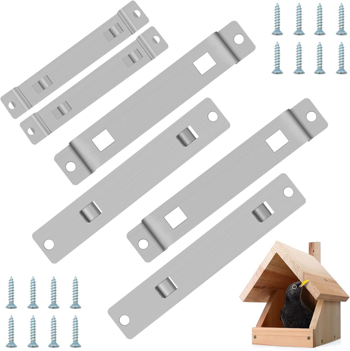 Vogelhuis Beugels 4 Sets - Met Schroeven - Stabiele Montage - Voor Buitengebruik - ShopVlot