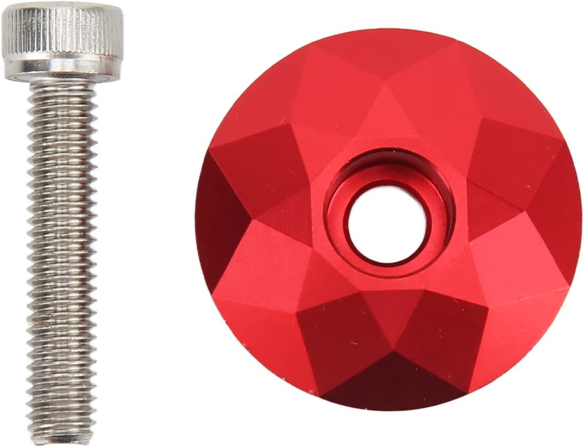SnelShoppen - Fiets headset top cover, aluminium stuur top cover PVD vacuümcoating fiets voorvork stuur top cap met schroef, geschikt voor de meeste f