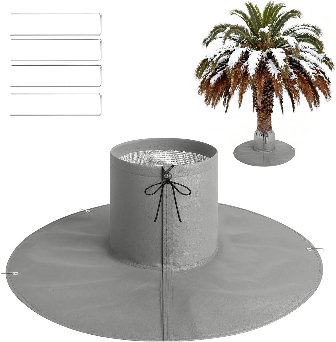 Winterbescherming voor Palmboomwortels, Vorstbescherming met Grondspikes en Tuinbedekking voor Planten, Houdt Wortels Warm en Vochtig tijdens de Koude Maanden