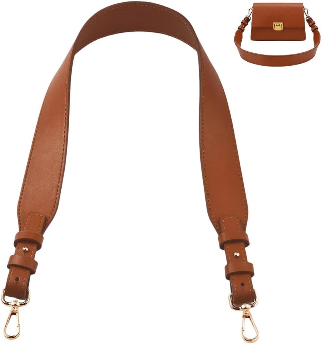 SnelShoppen - Faux leren schouderband voor handtassen, 3,8 cm breed en 78 cm lang, zwart met legering sluitingen, ideaal voor dames handtassen, ambach