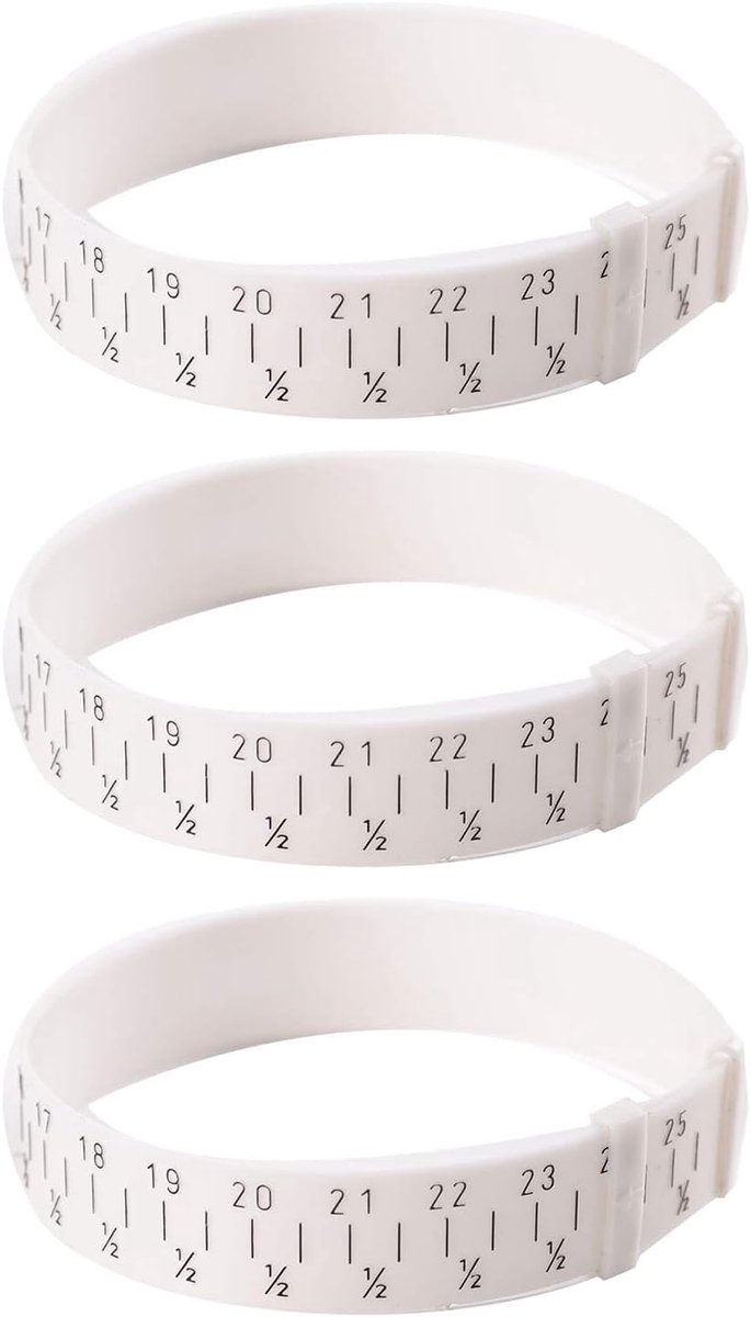 SnelShoppen - Pack van 3 Polsmeetinstrumenten 15-25cm Metaal Slider Verstelbaar voor Sieraden Maken, Lichtgewicht en Duurzaam, Professioneel en Persoo