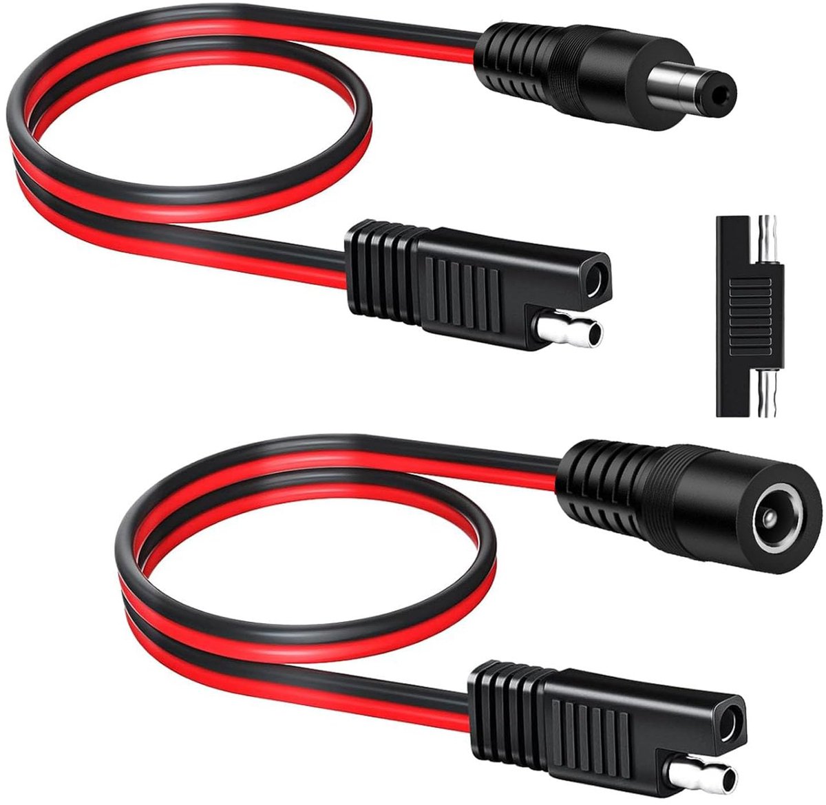 SAE naar DC 5.5x2.1mm kabel 60 cm - 14AWG koper - stevige verbinding - geschikt voor zonnepanelen - ShopVlot