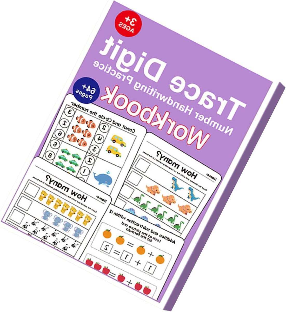 Wiskunde Werkboek - Kinderboek Oefenen - Basisvaardigheden Leren - Visueel Conceptbegrip - 24 x 17 cm - Meerdere Kleuren