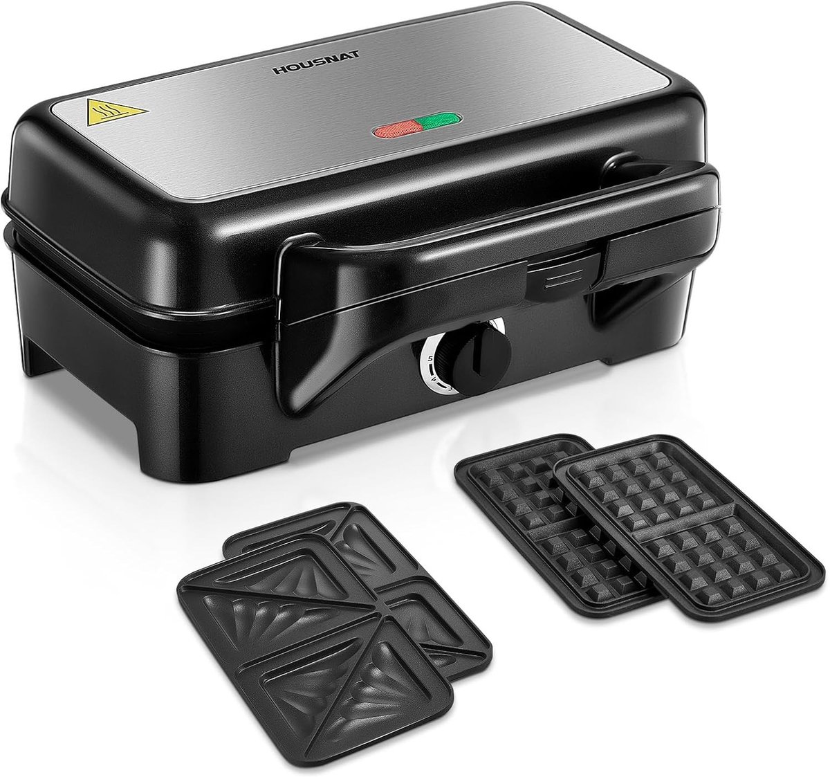 Tosti-ijzer - Zwart - 1200 Watt - 3-in-1 Met Uitneembare Platen - Voor Sandwiches, Wafels en Grillgerechten
