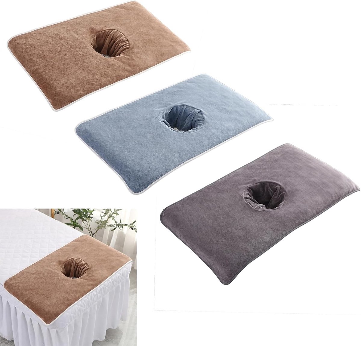 Massage Lounger Set met Gezichtsopening, Ademend en Zacht Hoesje voor Massagetafels, Spa en Schoonheidssalons