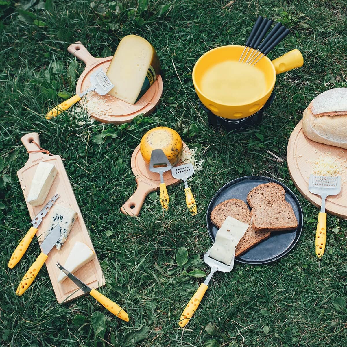 Fondue Set - Kaasfondue Pan - Gezellig Tafelen - Vaatwasmachinebestendig - 1.3 Liter - Geel – foto 3