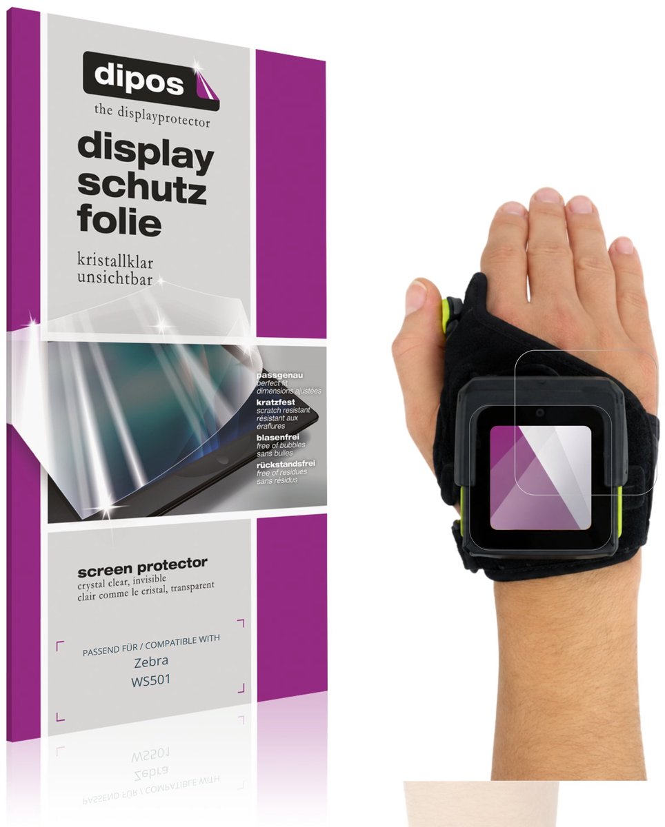 dipos – 4x Beschermfolie geschikt voor Zebra WS501 | Krasbestendige & heldere Screenprotector Ultra-Thin