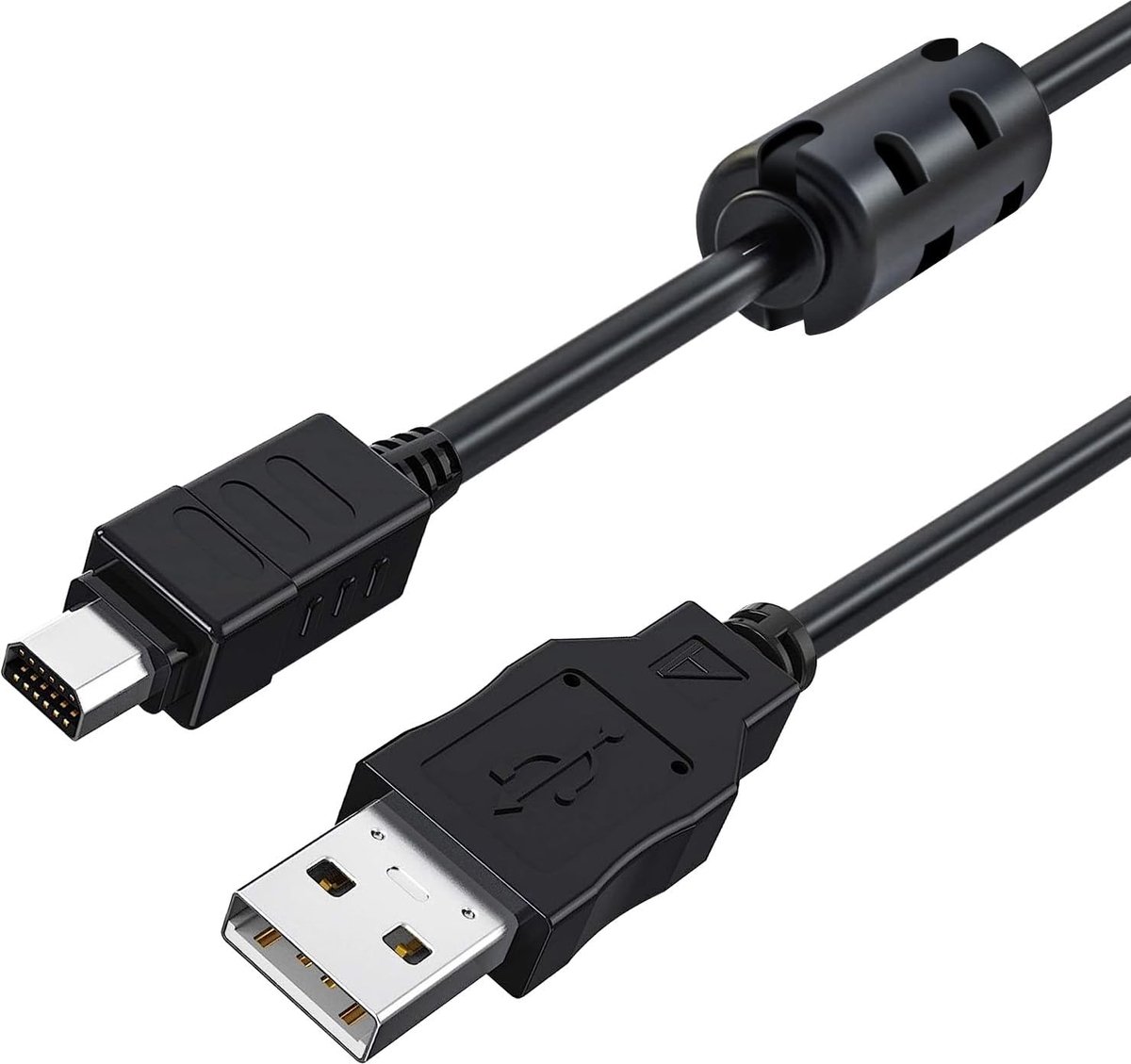SnelShoppen - Vervangende Compatibele USB Kabel voor Olympus CB-USB5/CB-USB6 - Dataoverdracht en Opladen voor Olympus Camera's - 1,5 Meter - Zwart