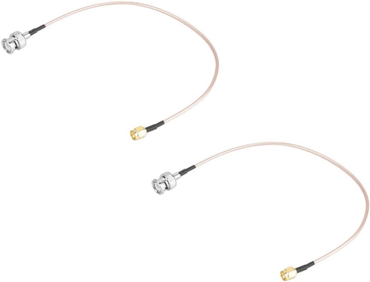 SnelShoppen - 2 Stuks 50" 30cm SMA Mannelijk naar BNC Mannelijk RG316 Coaxkabel met Connector - RF Coaxiale Kabel Antenne Verlengkabel Adapter Jumper