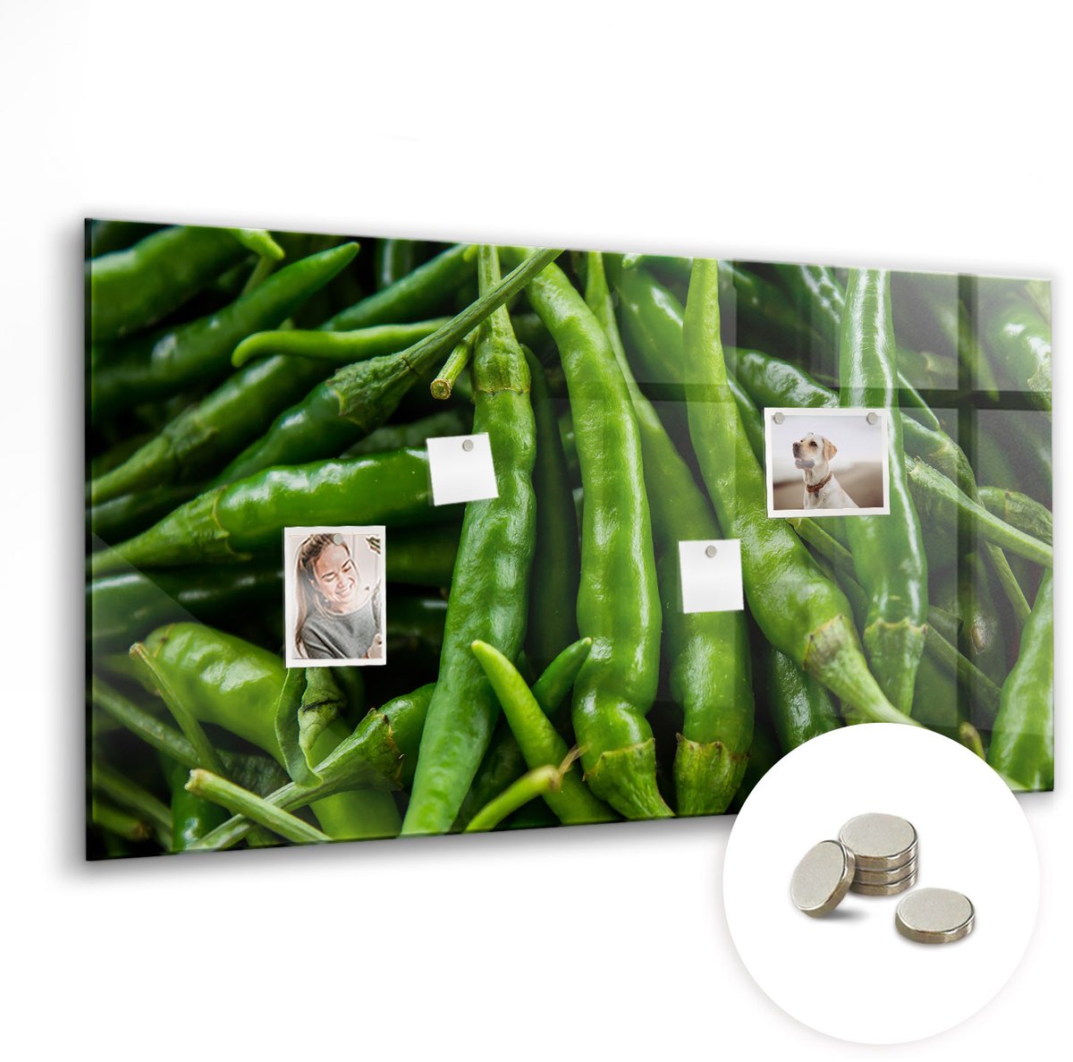 Coloray Glazen Magneetbord - Magnetisch Bord Koffiezakken - 120x60 cm - Groente Magneetbord - Magnetic Board - Keuken Decoratie