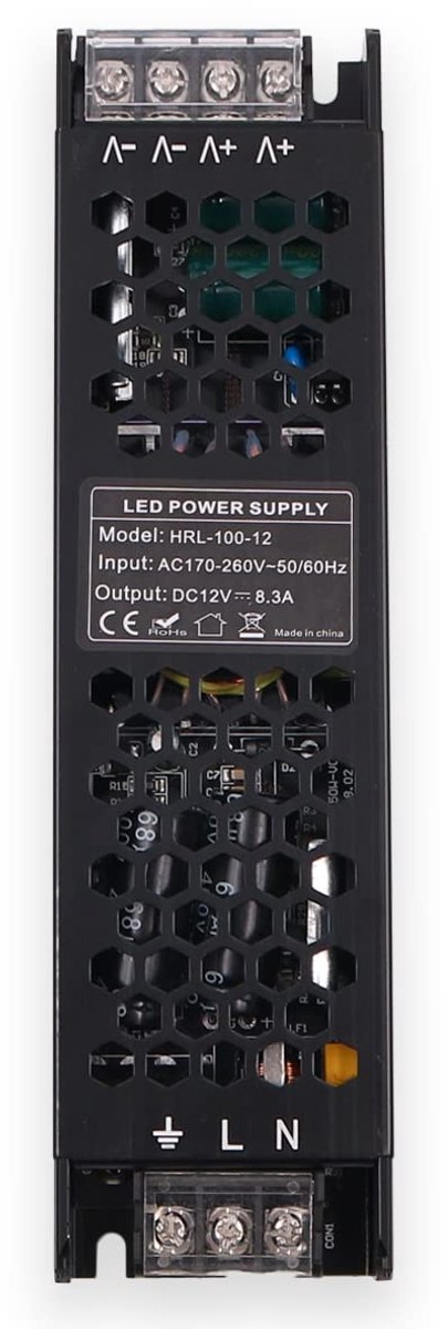SnelShoppen - LED Driver 12V 100W LED Transformer, Slimme LED Voeding, Constant Voltage Adapter voor LED Strip, Aluminium Behuizing, Oververhittingsbe