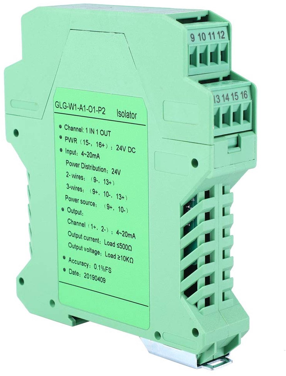 SnelShoppen - Meettransducer 4-20mA naar 0-10V, DC Signaalomzetter, Huidige Signaalisolator Transmitter, Eén Ingang Eén Uitgang, Voor Industrie en Mee
