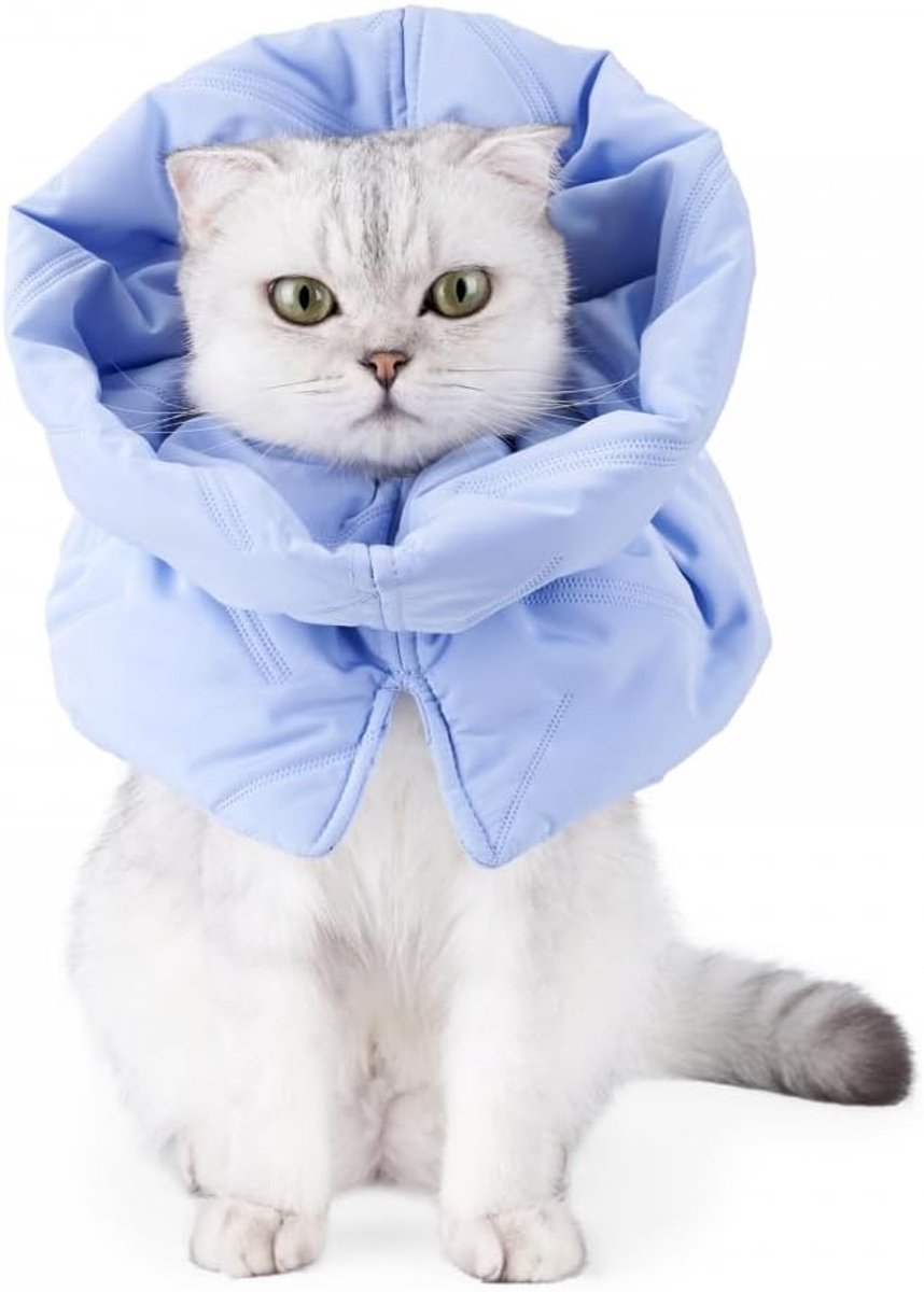SnelShoppen - Kat Herstelhalsband, Verstelbare Kattenkraag, Waterdichte Sluitingen, Kattenhalsband voor Katten en Kittens na Chirurgie, Stop Likken en