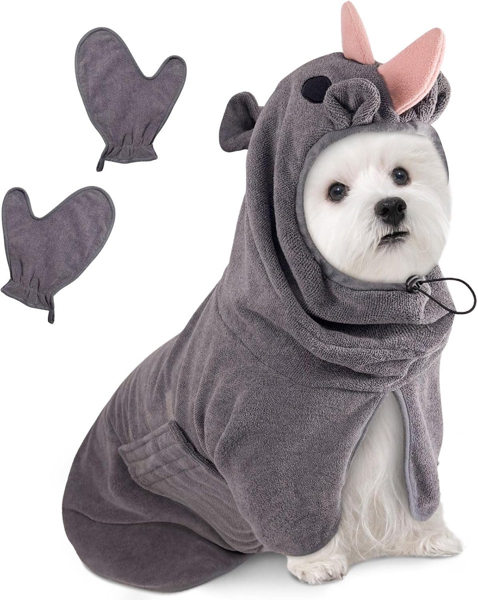 SnelShoppen - Honden Ontbijt Schort Microfiber Honden Schort Dinosaurus Zachte Dieren Handdoek Voor Het Drogen Van Je Hond Na Het Zwemmen En Badderen
