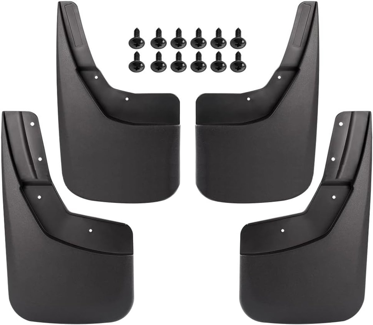 SnelShoppen - 4 x Mud Flaps - Zwarte Spatborden voor Chevrolet Silverado 1500 2500HD 3500 HD - Bescherming tegen Modder, Sneeuw, Grind en Zout