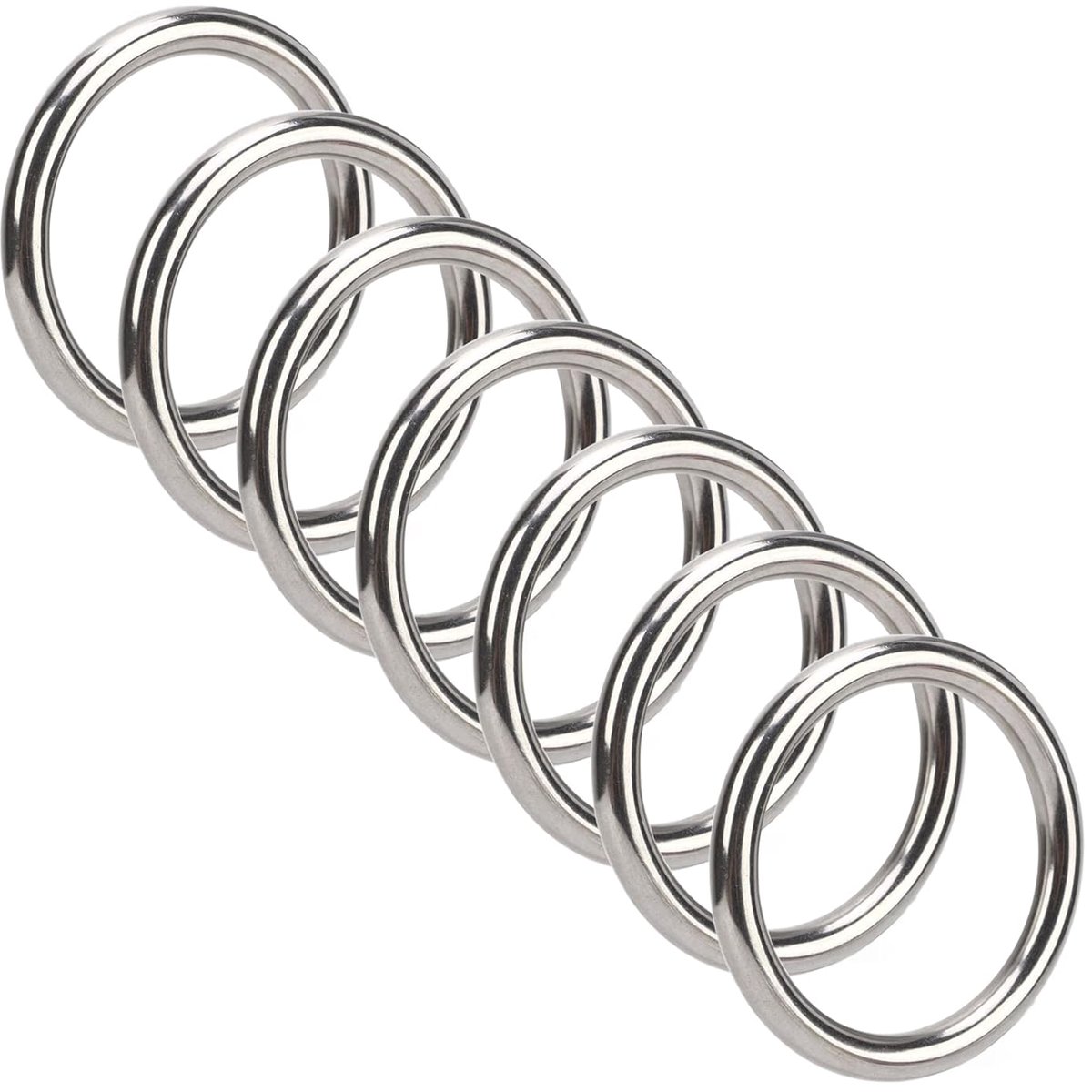 SnelShoppen - 1.6/2 Inch 304 RVS O-Ringen, Heavy Duty Niet-Gelast Ronde O-Ringen voor Fitness Hoepels, Yoga, Macrame, Kamperen, Hondenriemen, Hardware