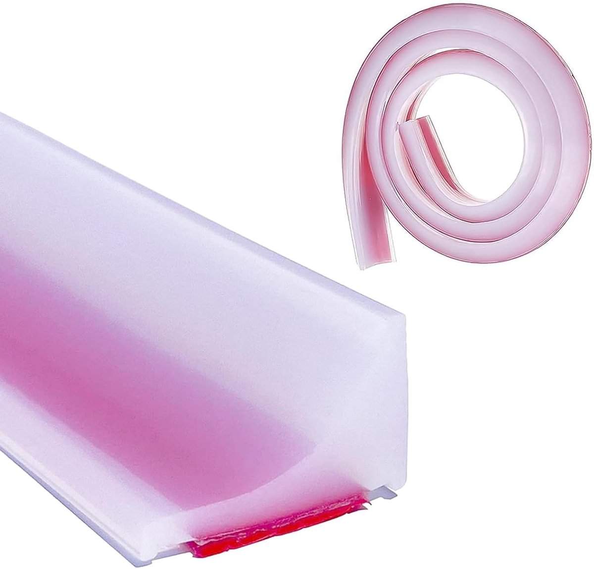 SnelShoppen - 2 m x 20 mm Geluidsisolatie Strip Douche Zelfklevend Siliconen Rubber Geluidsbescherming Strip Nat Droog Scheiding voor Keukens, Badkame