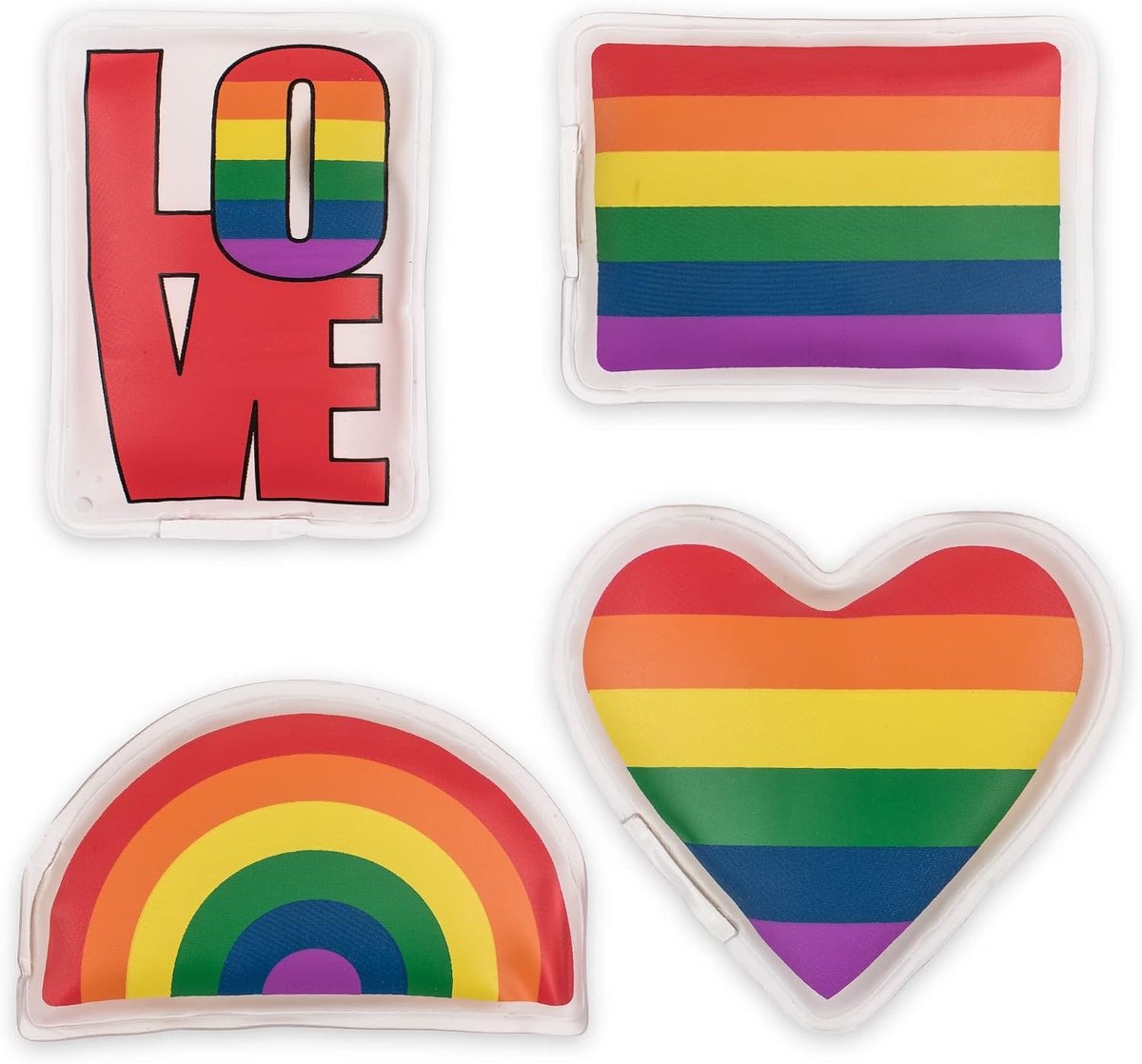 SnelShoppen - Set van 4 Herbruikbare Handwarmers, Pocketwarmers, Vingerwarmers in Pride Regenboog Kleur, Ideaal tegen Koude Handen in de Winter, Perfe
