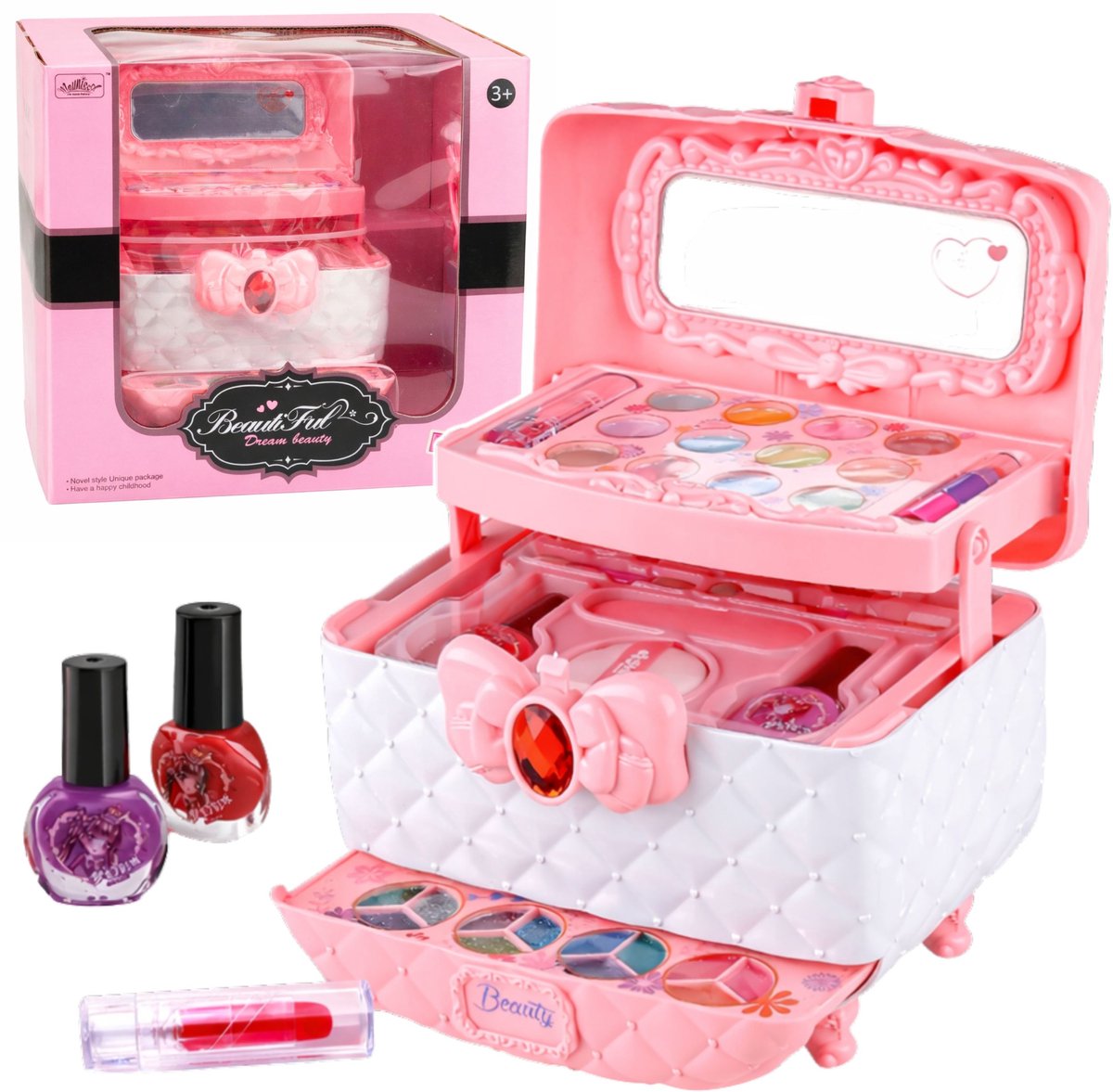 Schoonheidsset voor make-up en nagels Cosmetica-etui voor kinderen
