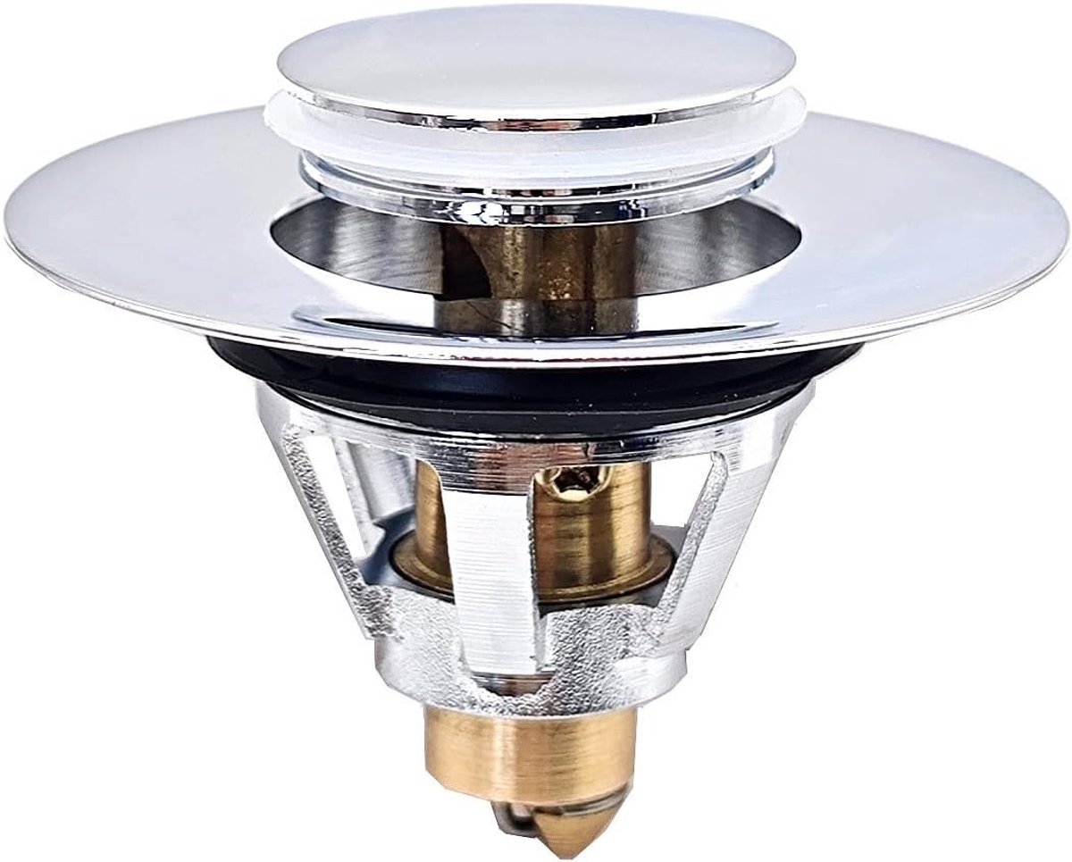 SnelShoppen - Universele Pop-Up Wastafel Stopper voor 34-38mm Afvoer, Hoogwaardige Messing Klik-Klak Afvoerplug, Geschikt voor Badkamer en Keuken, 62m