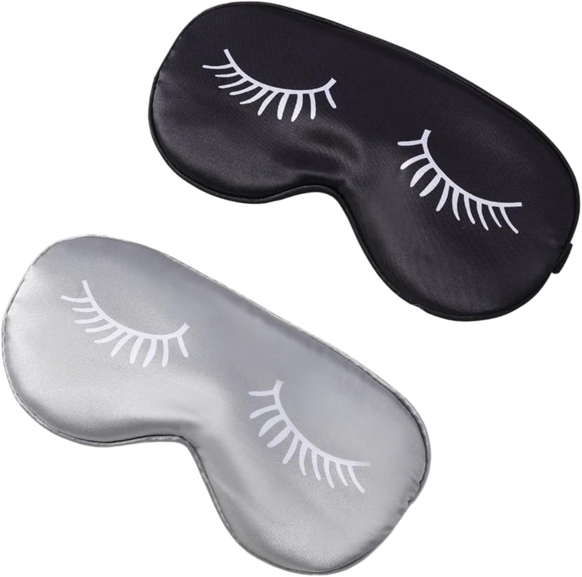 SnelShoppen - 2 stuks comfortabele zijden slaapmaskers - lichtdichte slaapbril voor heren en dames - ademend en superzacht - ideaal voor nachtrust, re