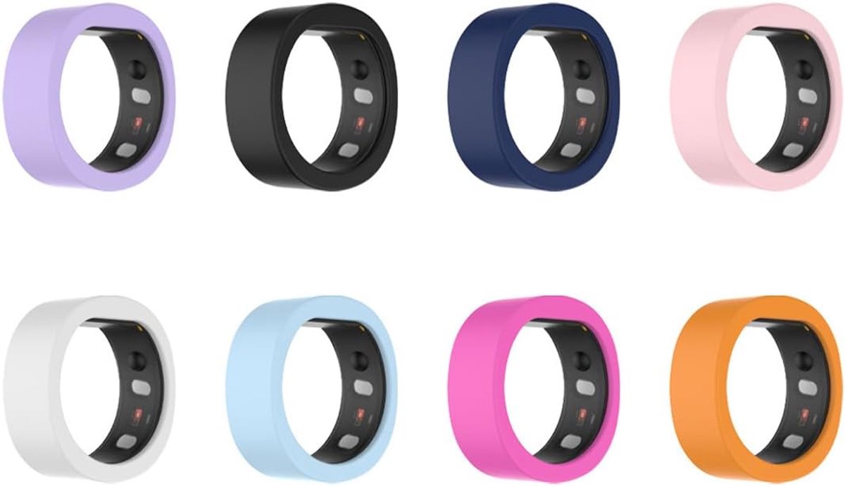 SnelShoppen - 8-Pack Ultra Dunne Silicone Ring Case voor Gen 2/2 Air, Krasbestendig Schokbestendig Elastisch, Maten 12/13/14, Kleurenset voor Mannen e