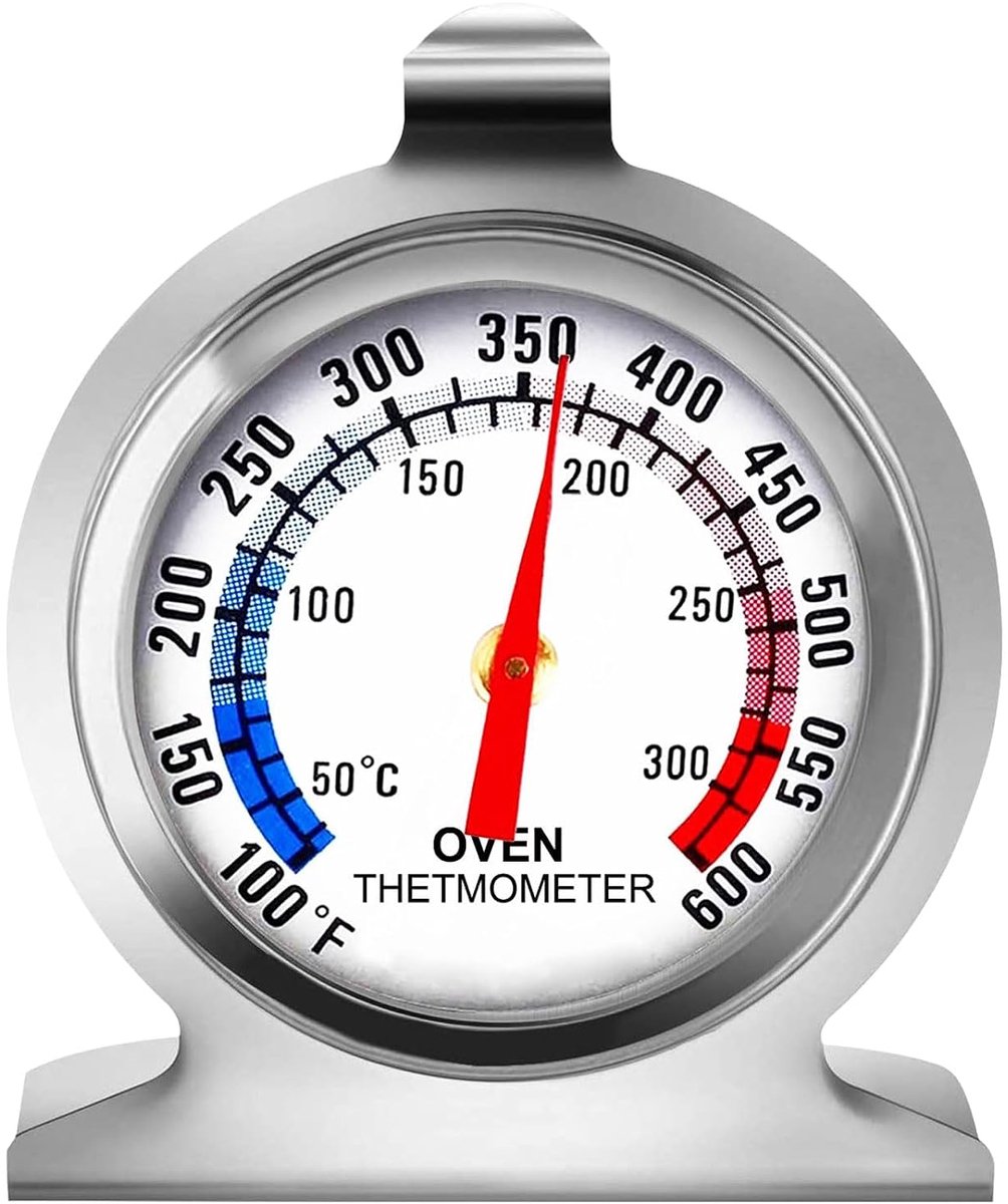 SnelShoppen - Oven Thermometer voor Oven, Professionele Thermometer voor Elektrische Kookplaat, Nauwkeurige Temperatuurmeter voor Keuken, RVS, Compact