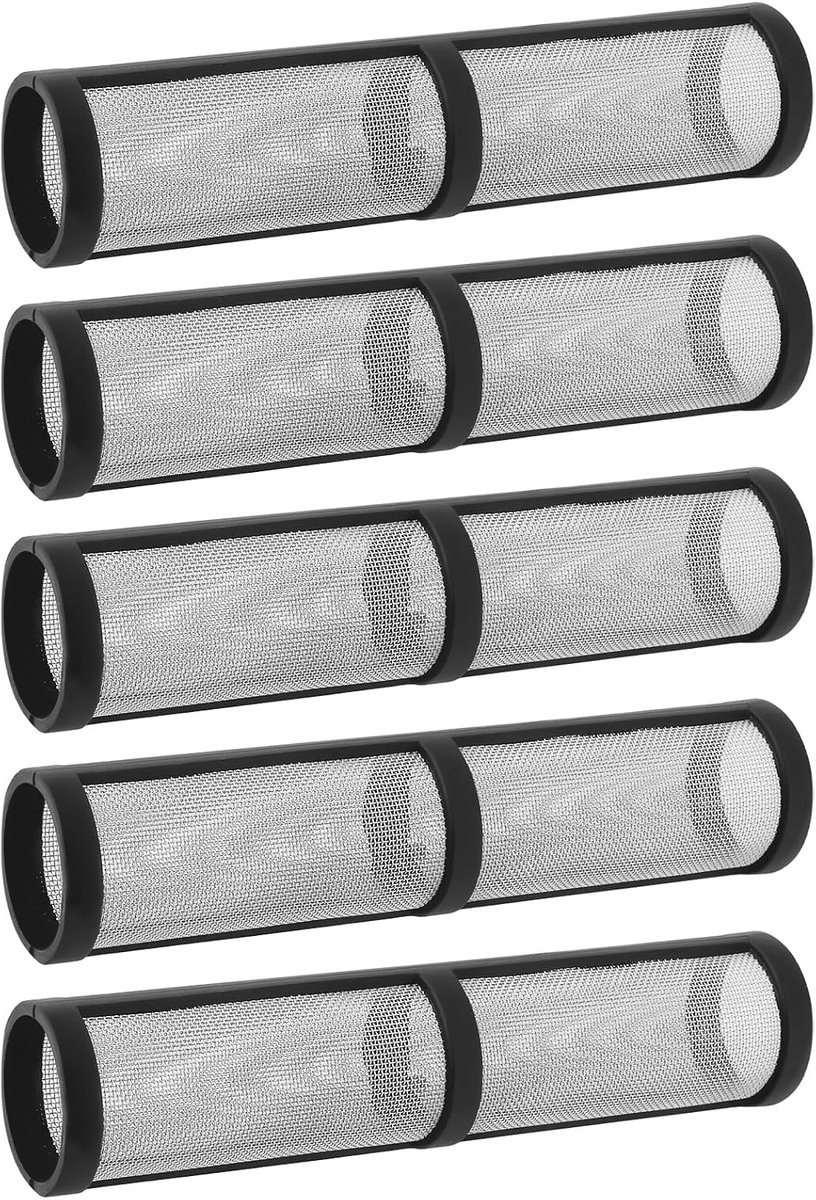 SnelShoppen - 5 Stuks 60 Mesh Spuitfilter 246384 Geschikt voor Airsprayers G-raco 390 395 490 495 595 - Antiklonterende Verfspuitfilter Zwart