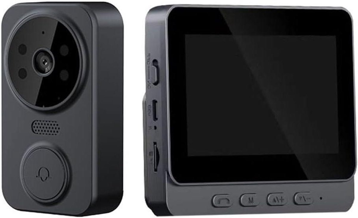 Video Deurbel Intercom - Beveiligingscamera Deur - Huisbeveiliging Verbeteren - 4.3 Inch IPS Scherm - 8.5 x 4.8 cm - Zwart