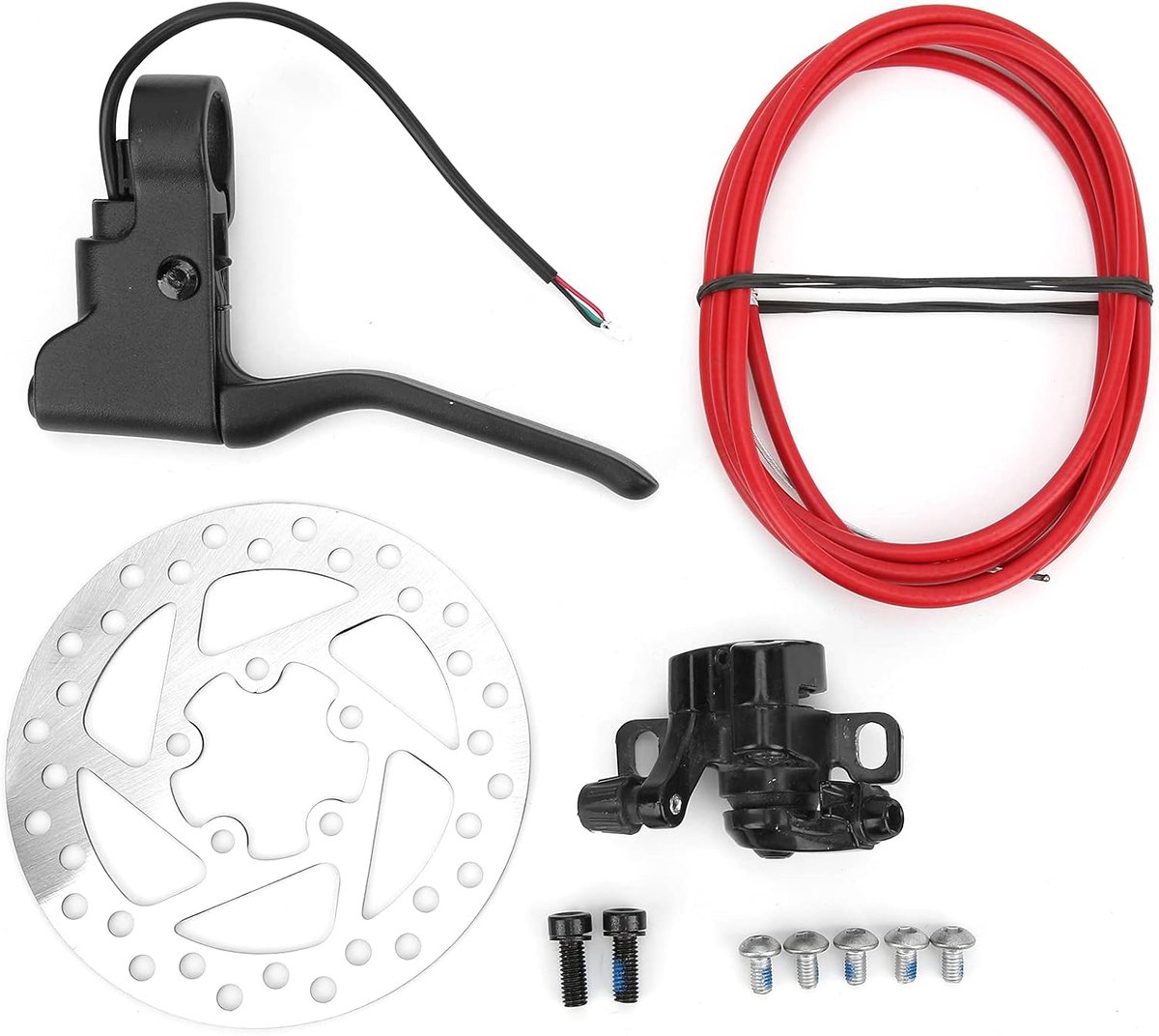 SnelShoppen - Elektrische scooter schijfremset 120 mm met 5-gats schijfremrotorset en remleidinghendel voor M365 Pro - Lichtgewicht en robuust