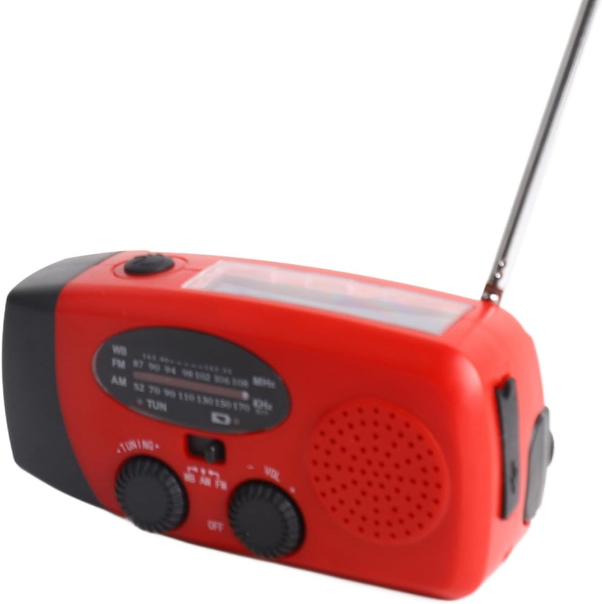 SnelShoppen - Solar Hand Crank Radio Noodradio AM FM NOAA Weer Radio met LED Licht Draagbare Powerbank voor Buiten Camping Overlevingskit ABS Materiaa