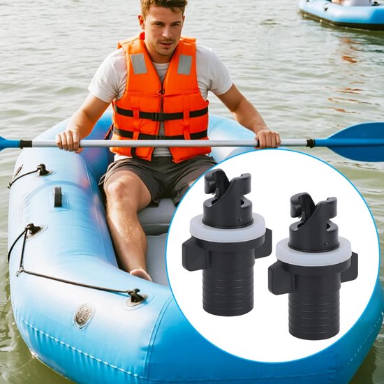 Allecto - Inflatable Kayak Pomp Adapter - Halkey Roberts Ventielen - Geschikt voor Paddleboard - Boot Accessoire - 2 Stuks — afbeelding 2